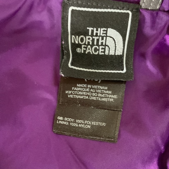 North Face girls 7:8 coat. Hood. Hyvent.  Gray and purple. - Picture 3 of 11